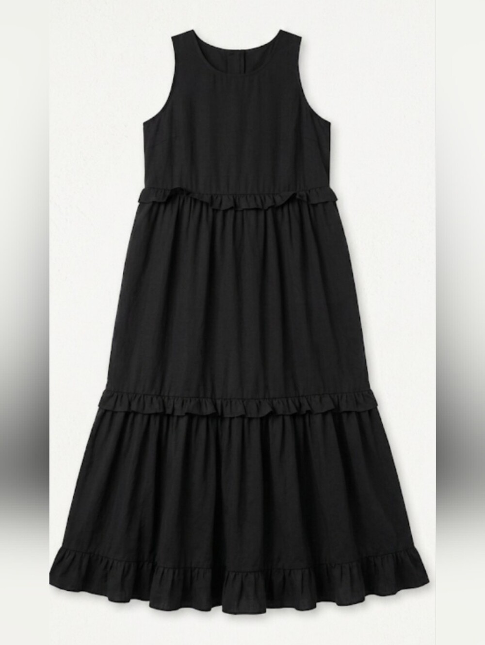 Black Ruffled Tiered Maxi Skirt - #104